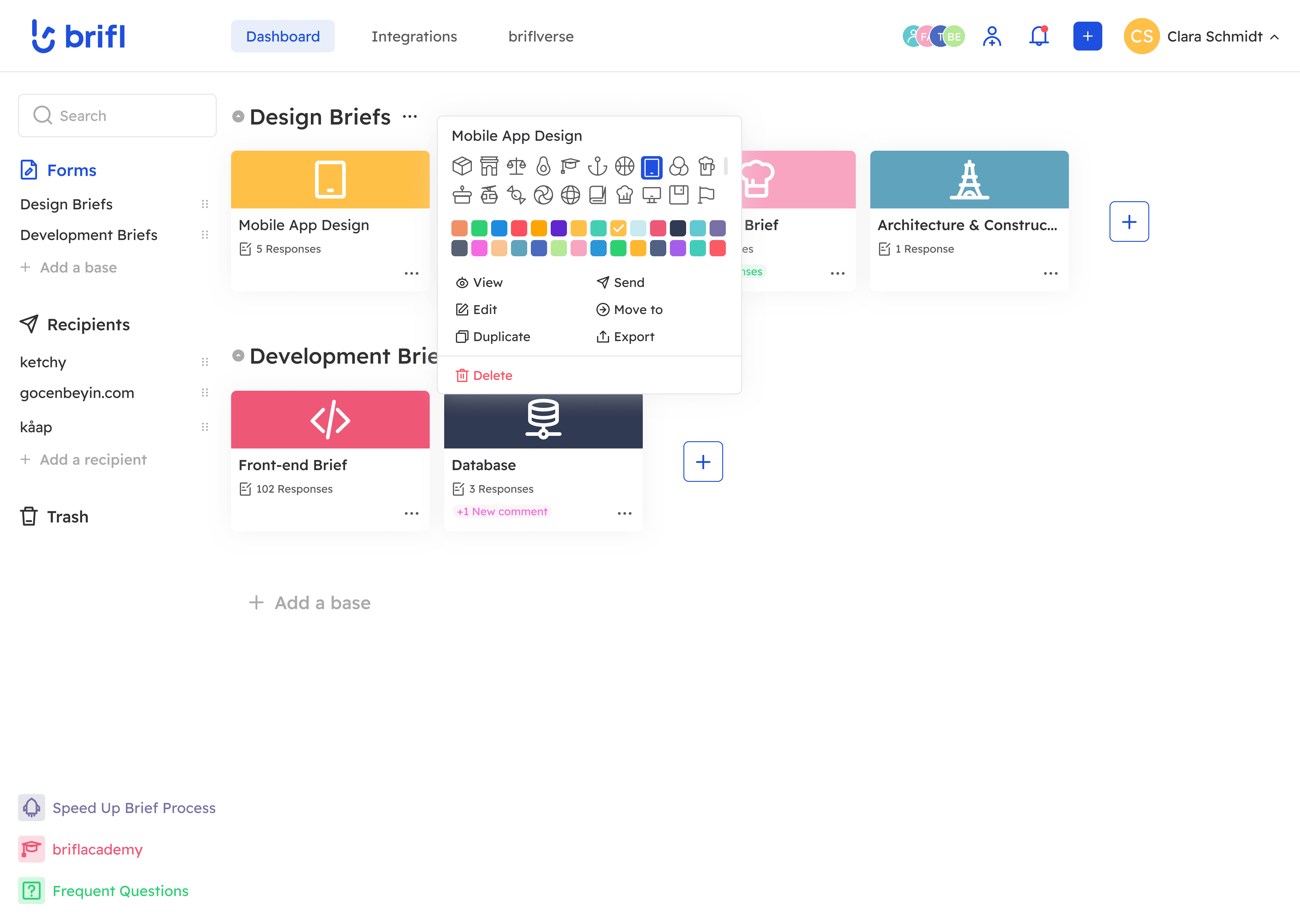 form builder dashboard user interface design