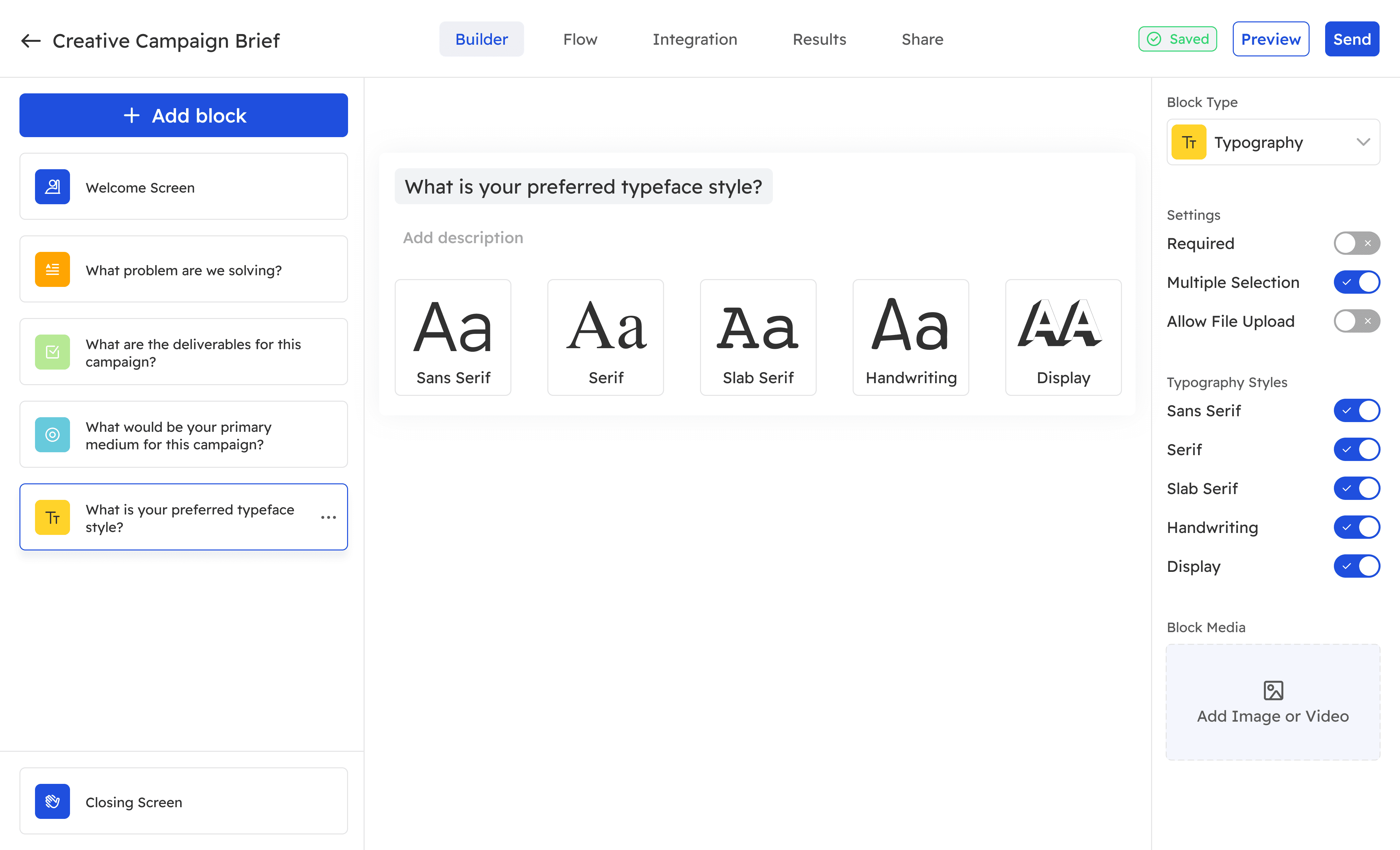 form builder integrations user interface design