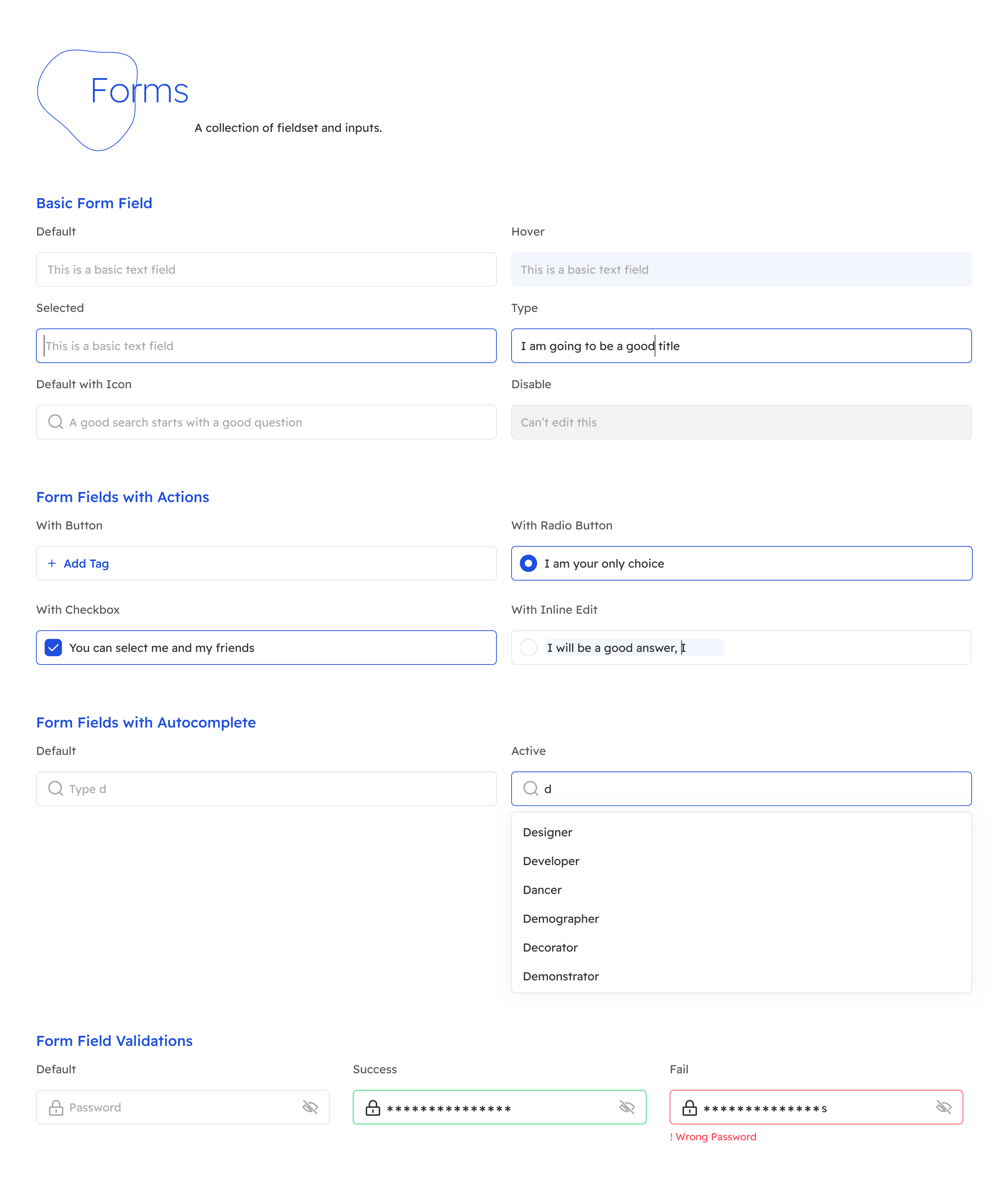 brifl design system forms component ui element