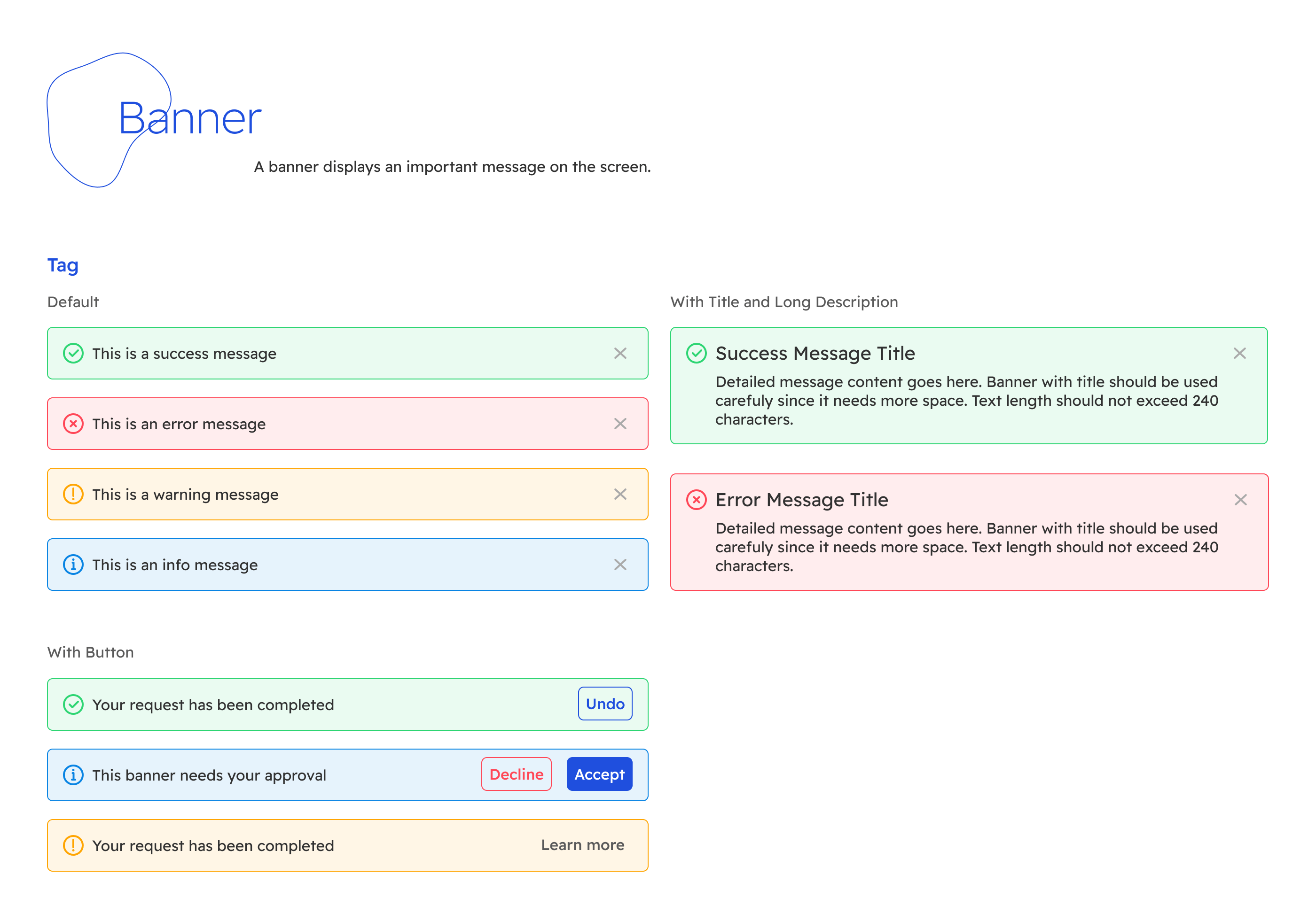 brifl design system banner component ui element