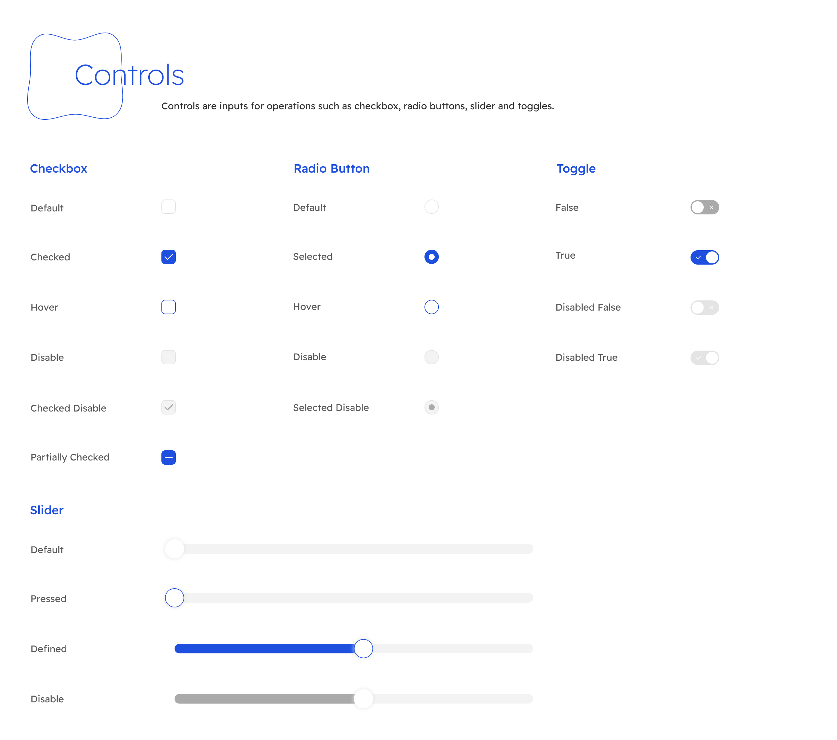 brifl design system controls component ui element